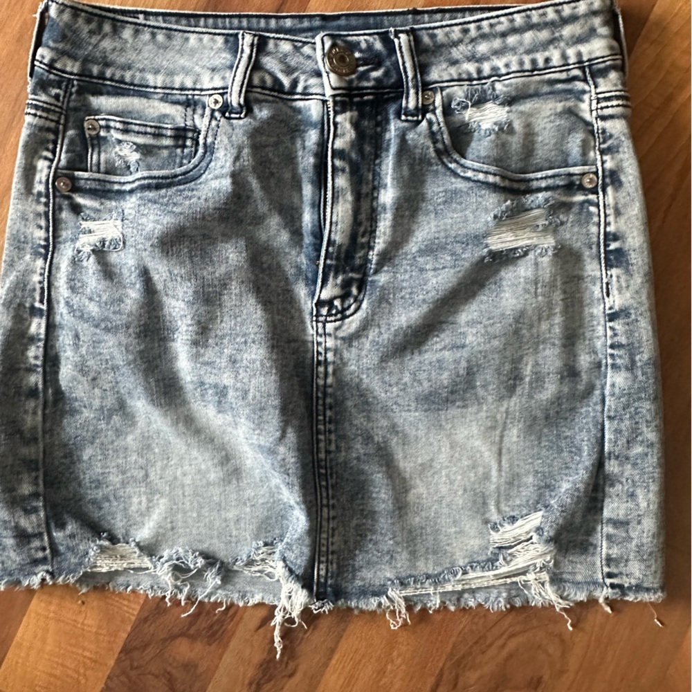 American Eagle Outfitters Distressed Denim Mini Skirt